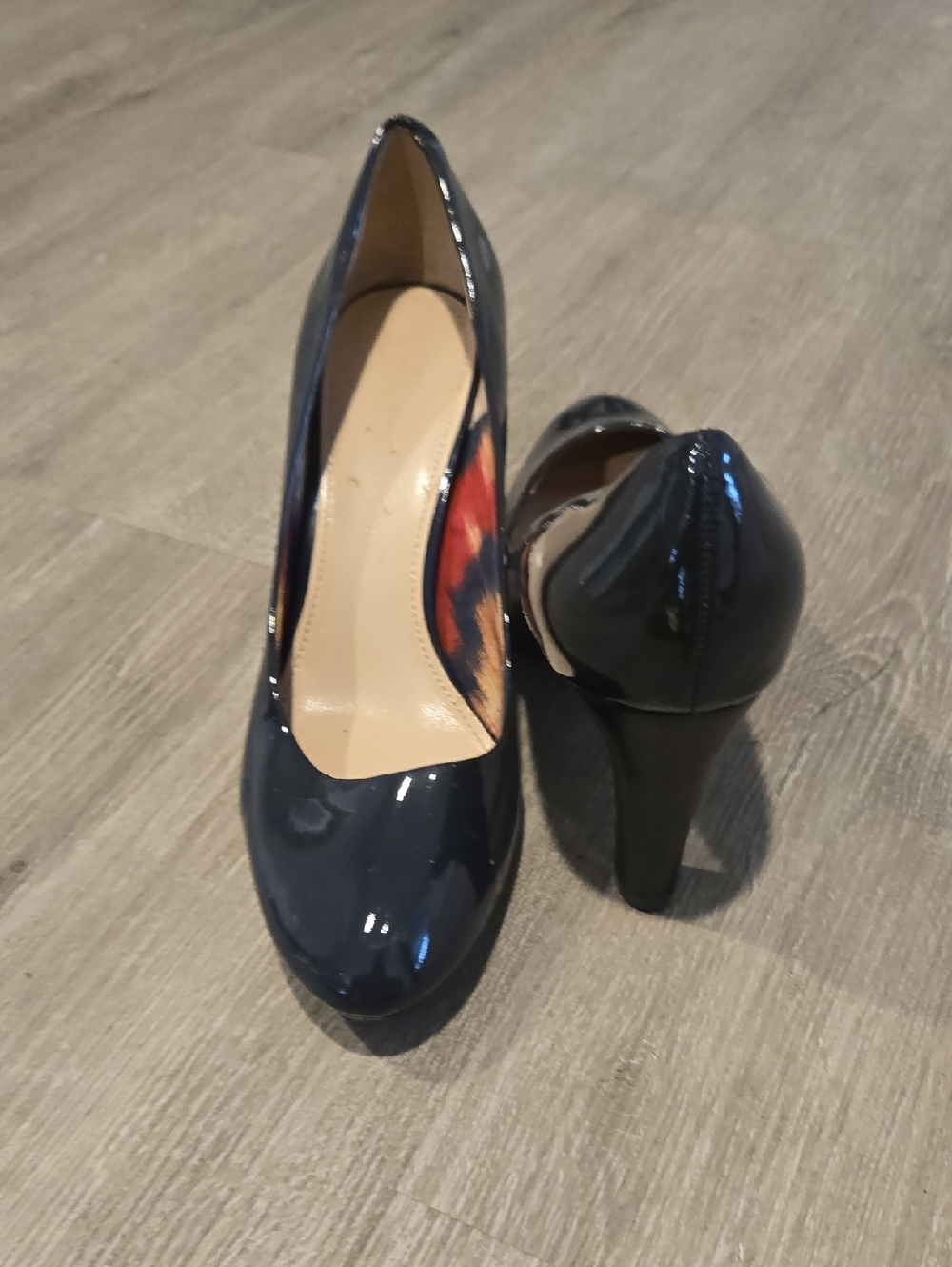 Anne Klein Navy Patent High Heel Pumps